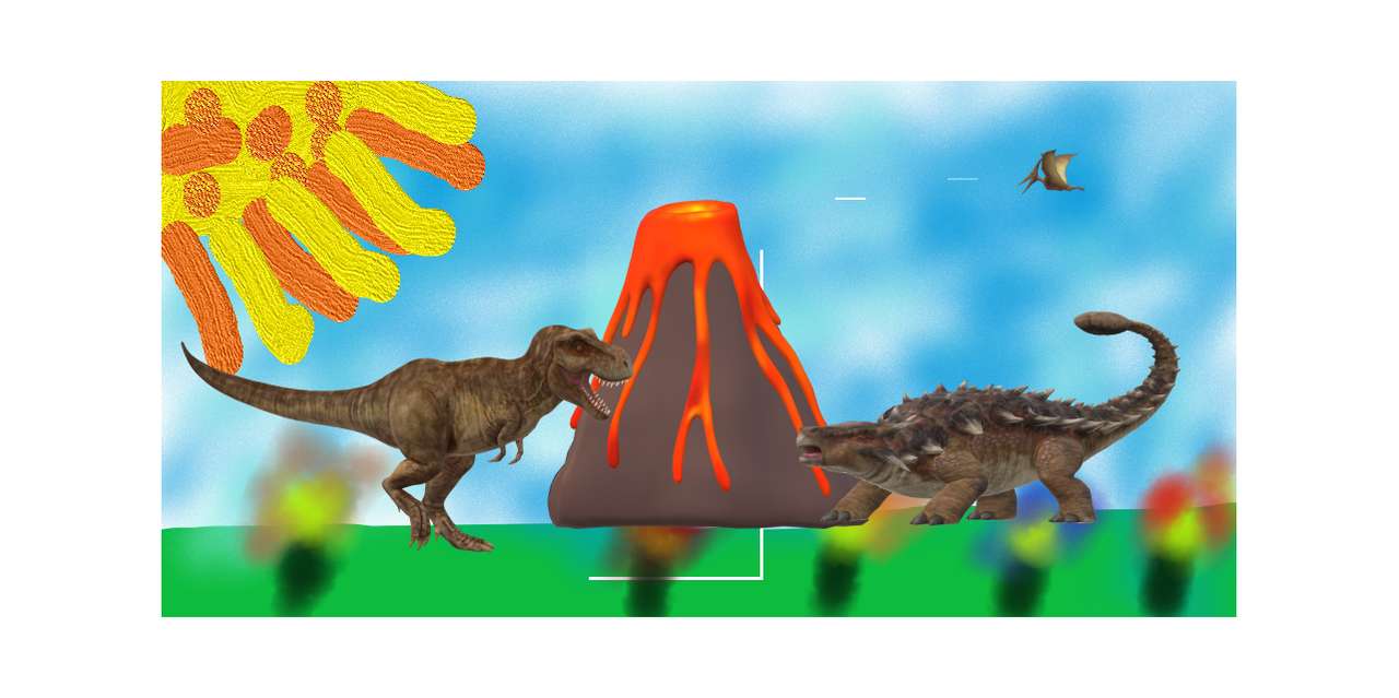 Walka dinozauruw puzzle online