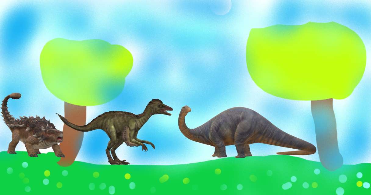 miłe dinozarły puzzle online ze zdjęcia