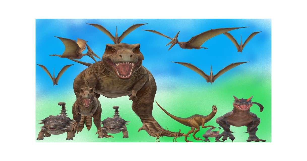 dinozaury puzzle online ze zdjęcia