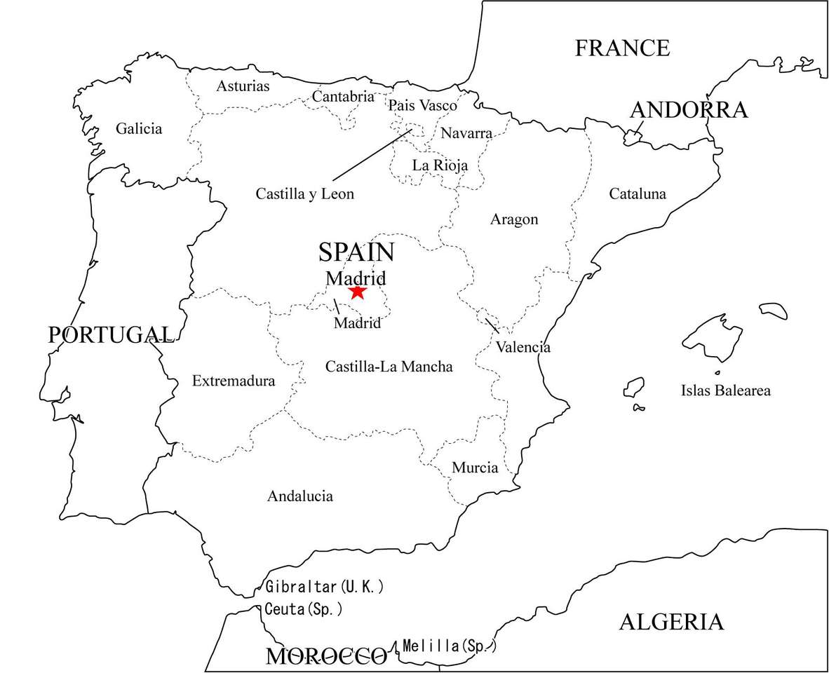 El mapa de España puzzle online