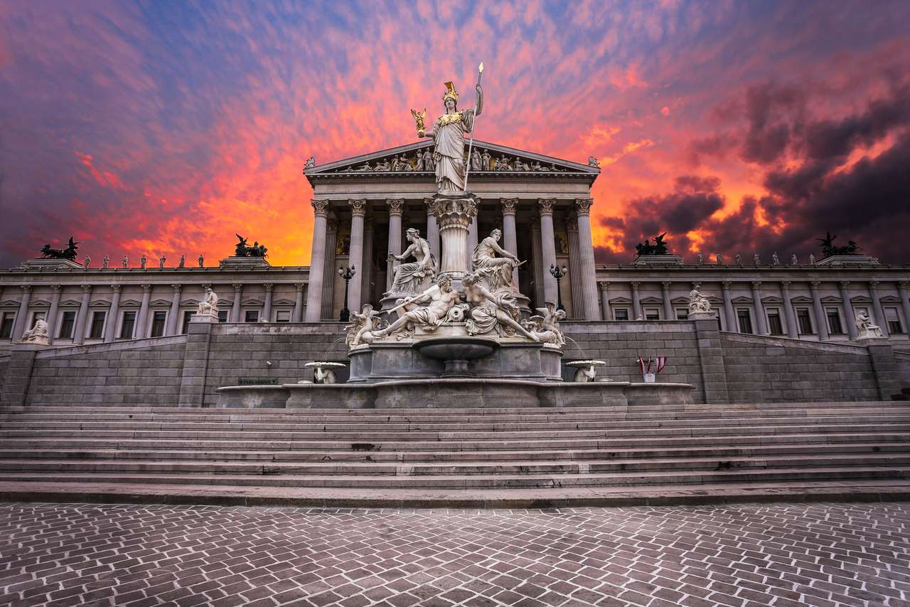 Budynek parlamentu austriackiego w Wiedniu puzzle online ze zdjęcia