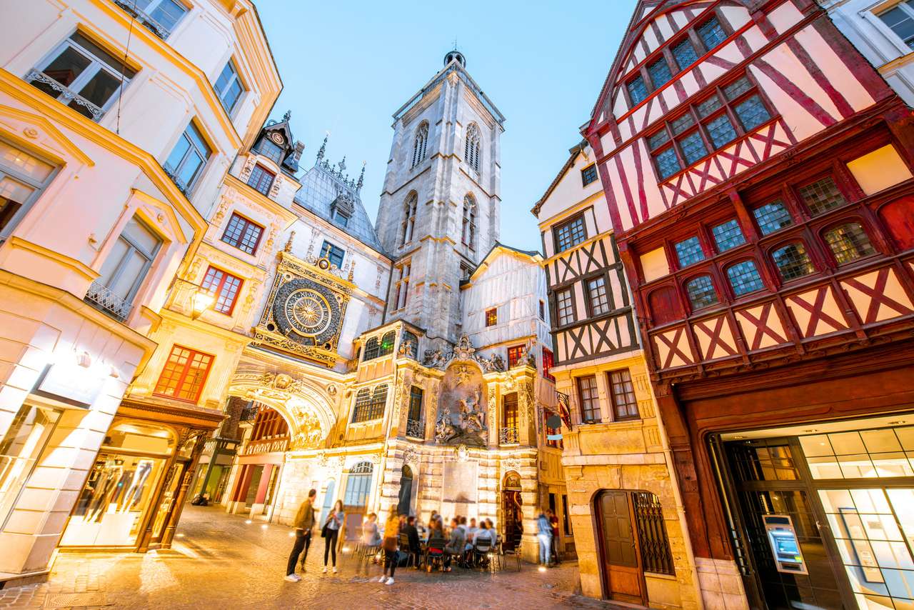 stare miasto miasta Rouen we Francji puzzle online ze zdjęcia