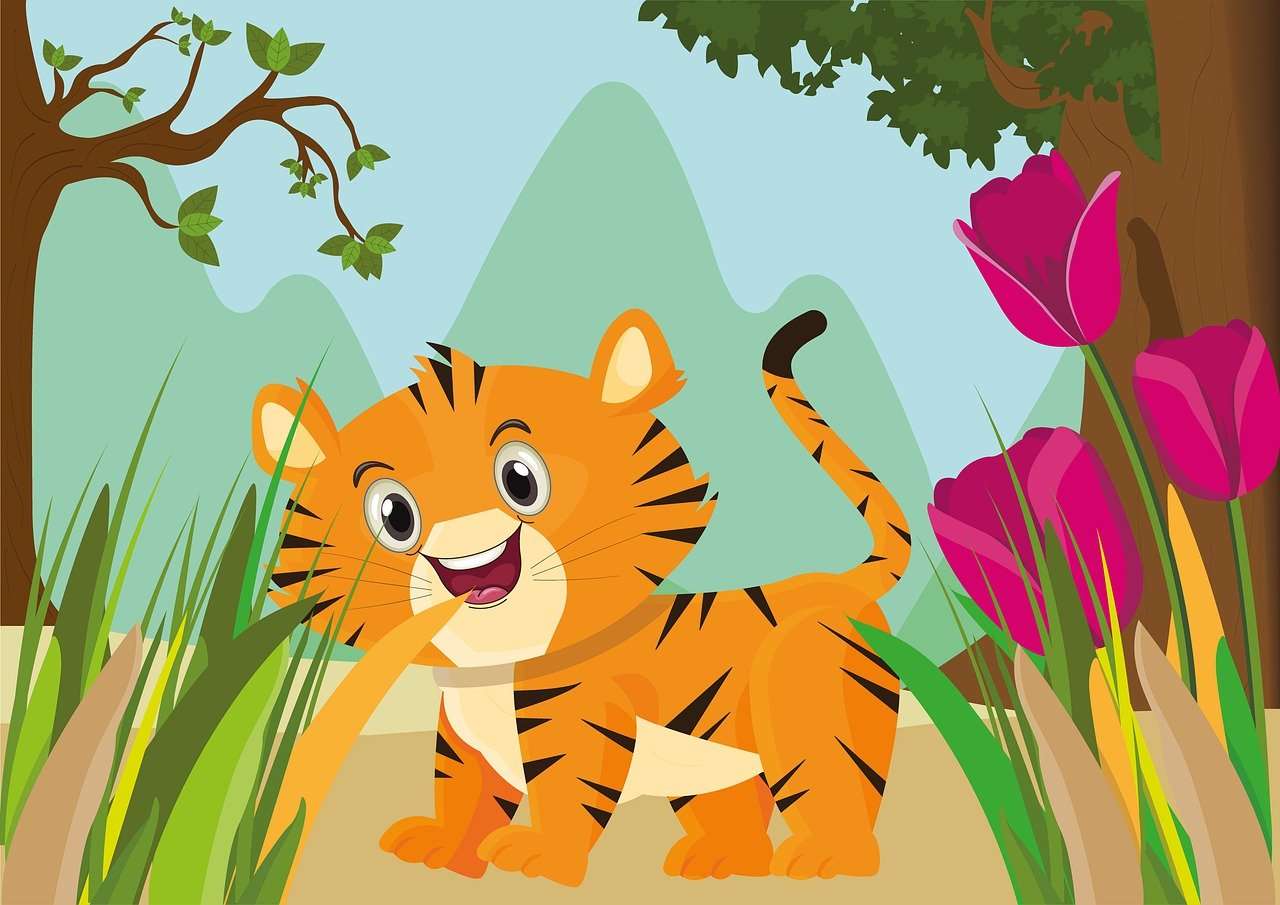 Słodki tygrys puzzle online ze zdjęcia