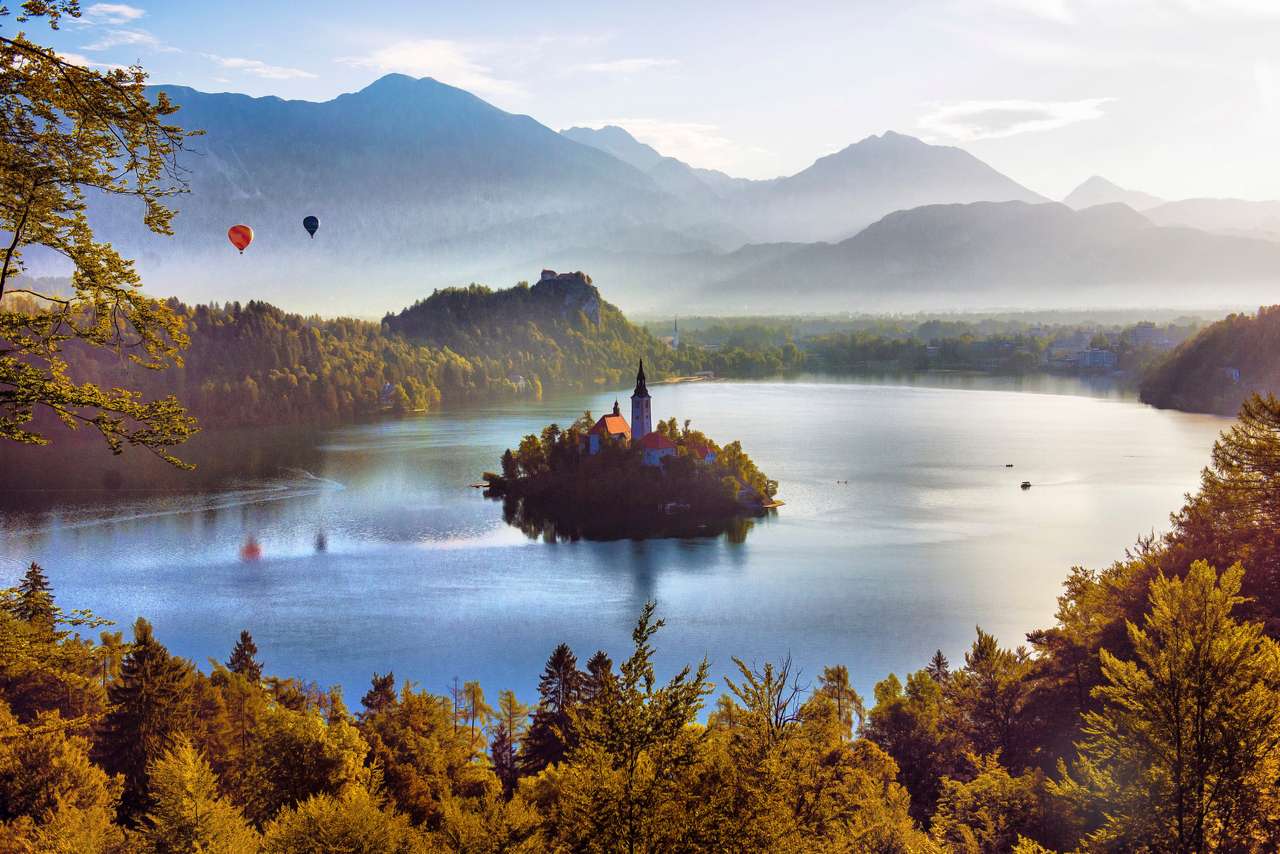 Jezioro Bled Alpy Słowenia puzzle online ze zdjęcia