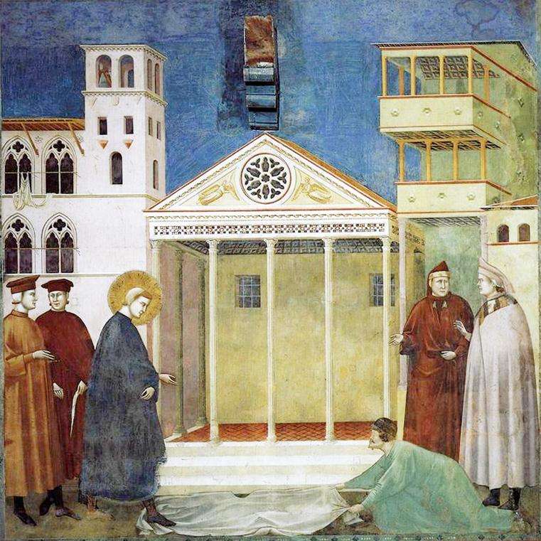 Giotto St Francis uhonorowany przez prostego człowieka puzzle online ze zdjęcia
