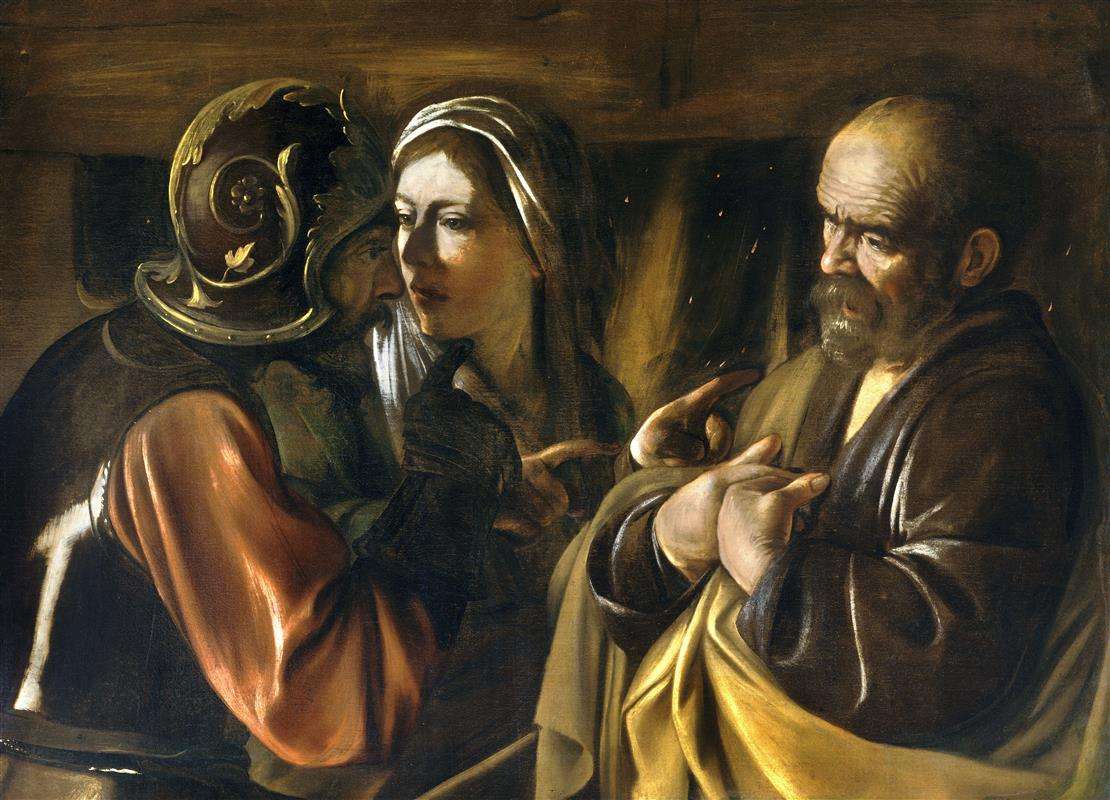 Caravaggio-Zaprzeczenie-Świętego-Piotra. jpg puzzle online ze zdjęcia