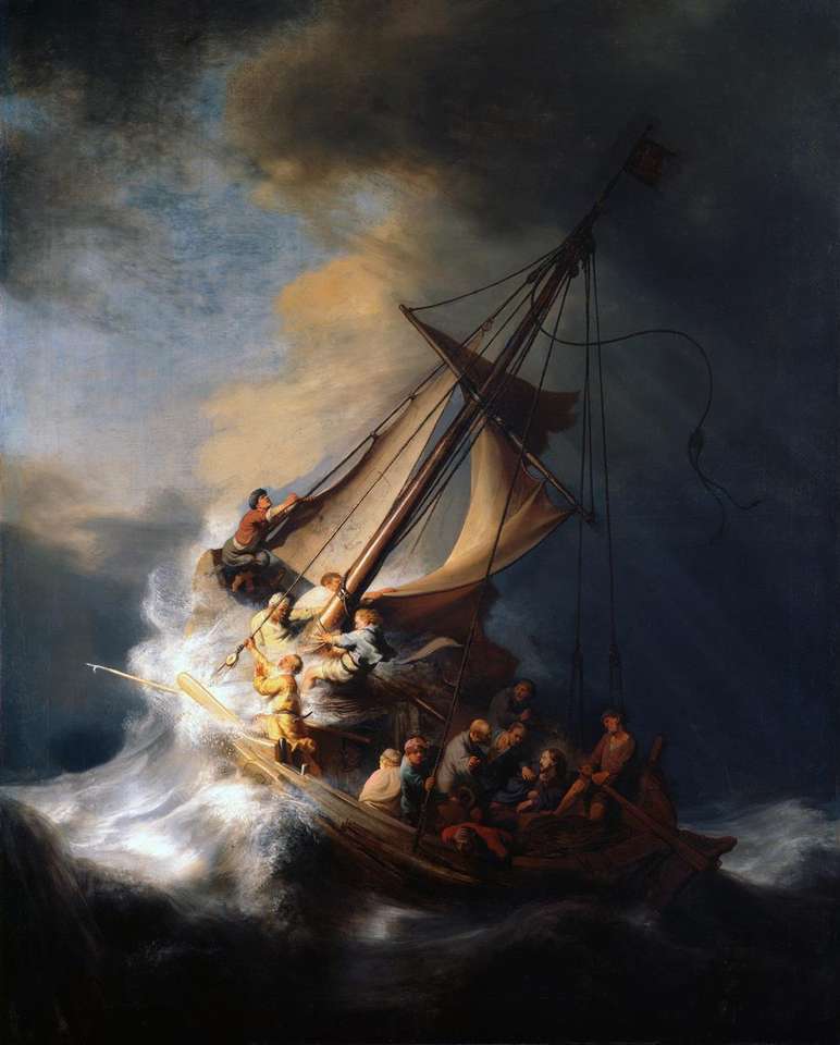 Rembrandt-Christ-In-The-Storm. jpg puzzle online ze zdjęcia
