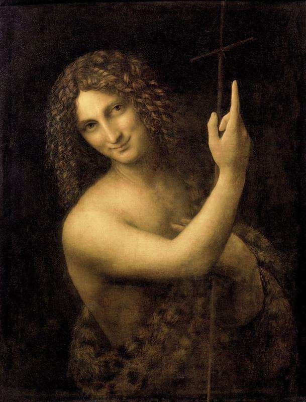Leonardo-Da-Vinci-St-John-The-Baptist. Jpg puzzle online ze zdjęcia