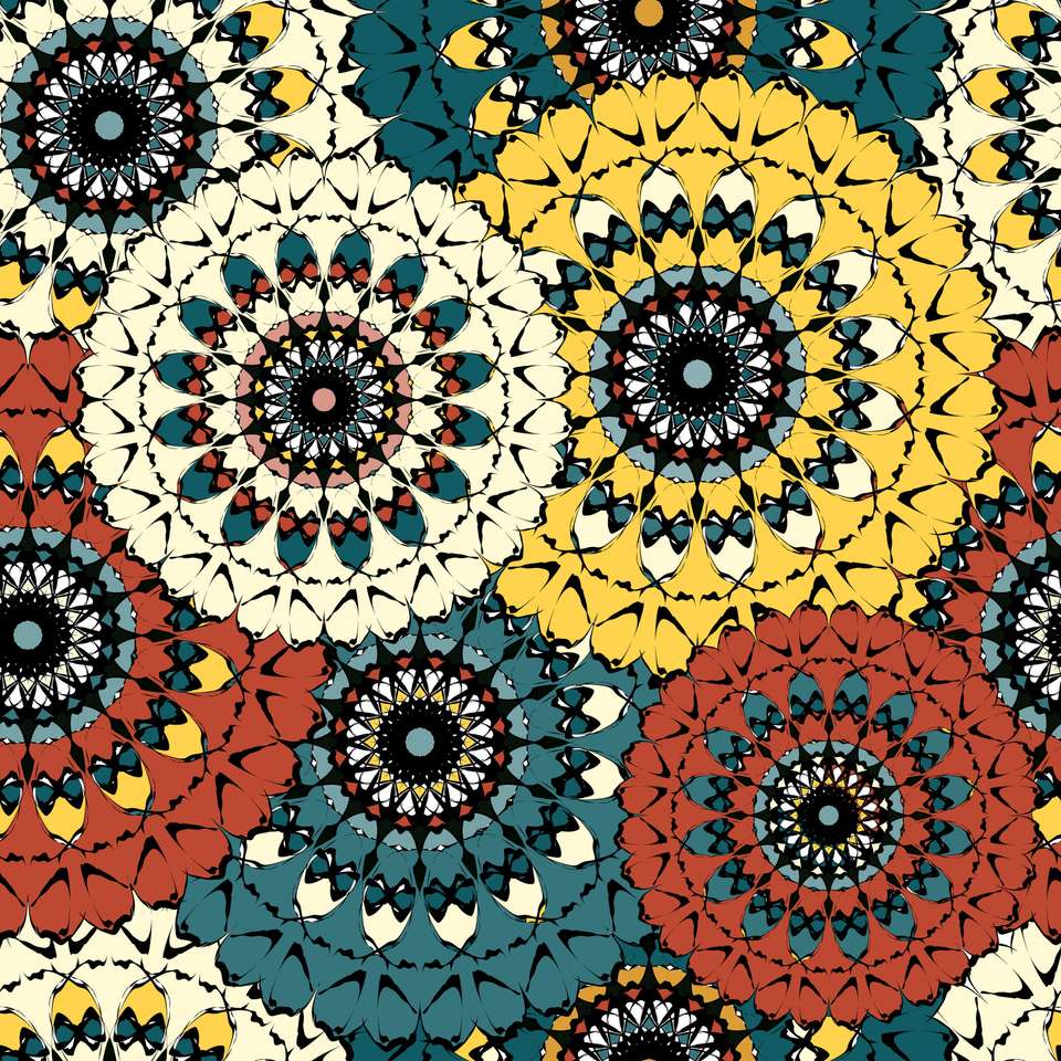 piękna kolorowa mandala puzzle online ze zdjęcia