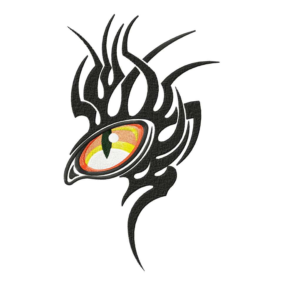 The eye of the Dragon. Machine Embroidery Design puzzle online