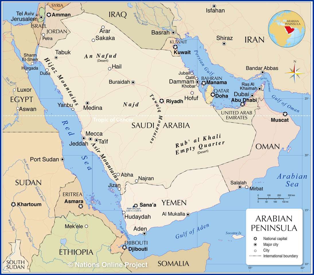 Mapa Arabii! puzzle online