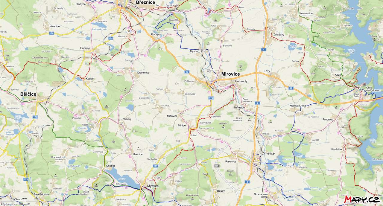 mapa Draheničky i okolic puzzle online ze zdjęcia