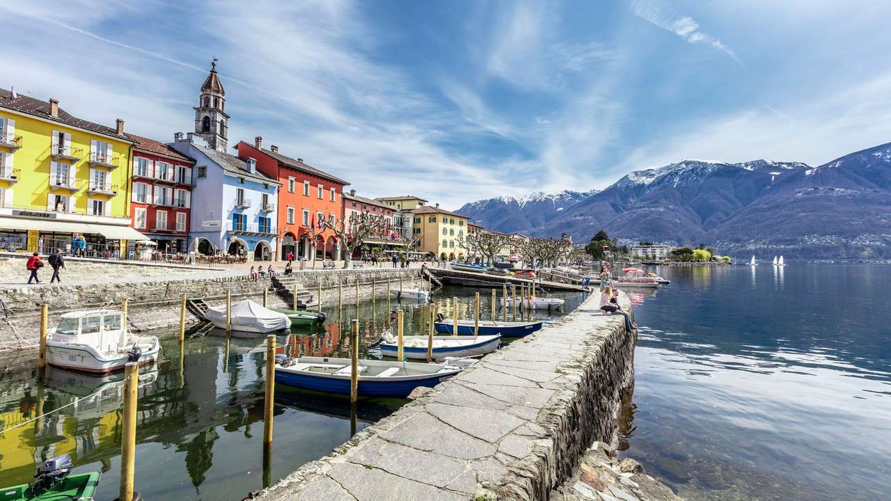 Ascona i jezioro puzzle online ze zdjęcia