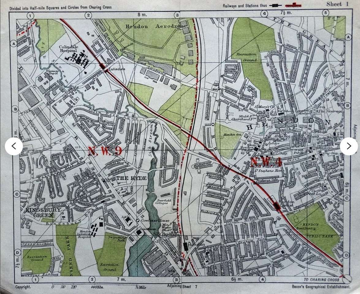Mapa Colindlae 1920 puzzle online