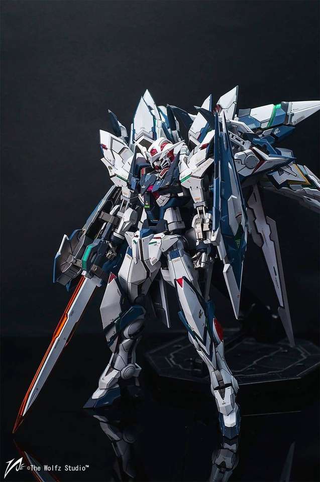 Gundam niebieski i biały puzzle online ze zdjęcia