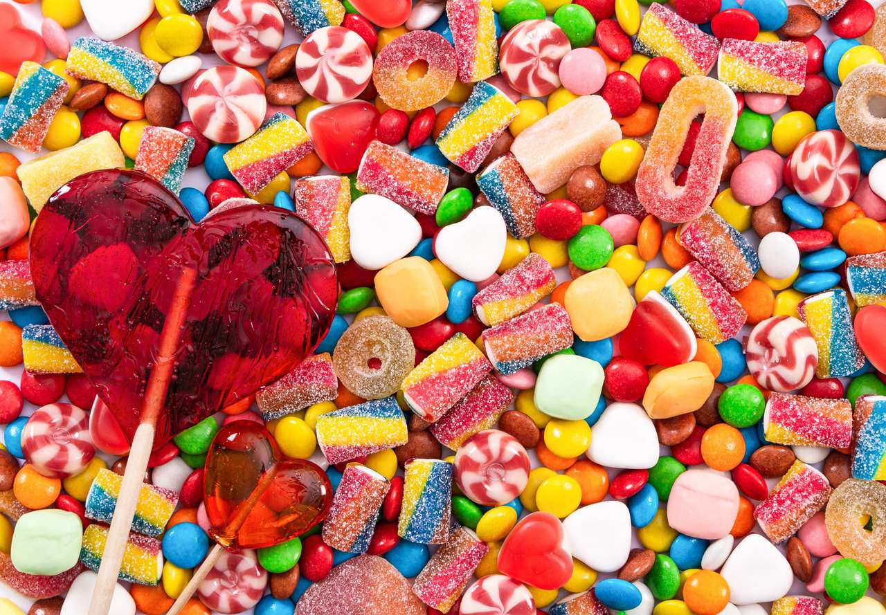 Kolorowe lizaki i cukierki puzzle online