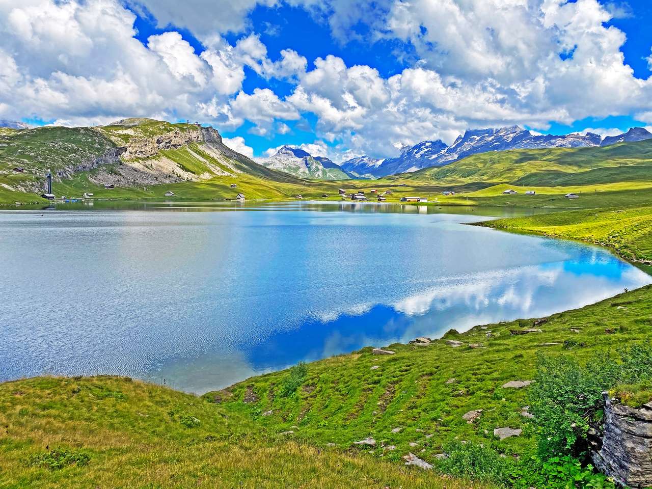 Alpejskie jezioro Melchsee puzzle online ze zdjęcia
