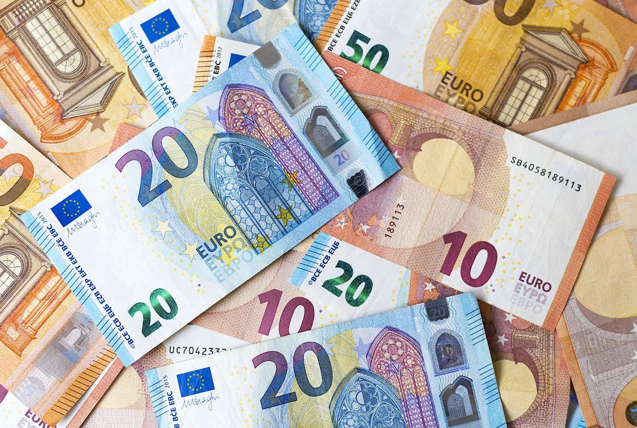 Banknoty euro puzzle online