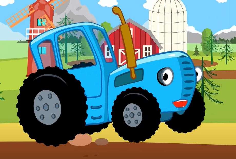 Niebieski traktor puzzle online ze zdjęcia
