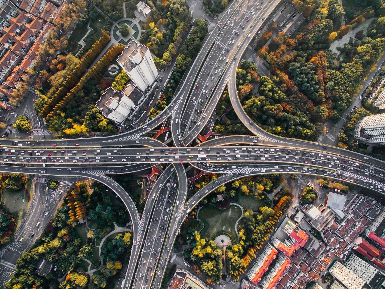 Autostrada z drona puzzle