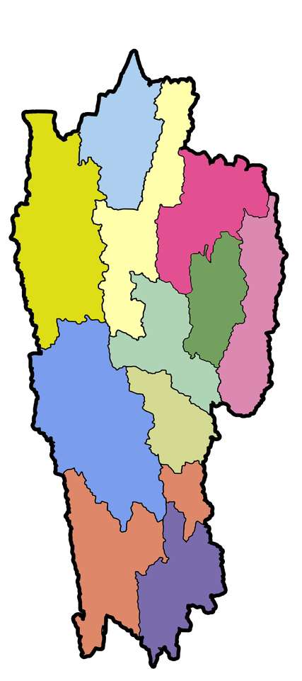 Mapa Mizoram puzzle online ze zdjęcia