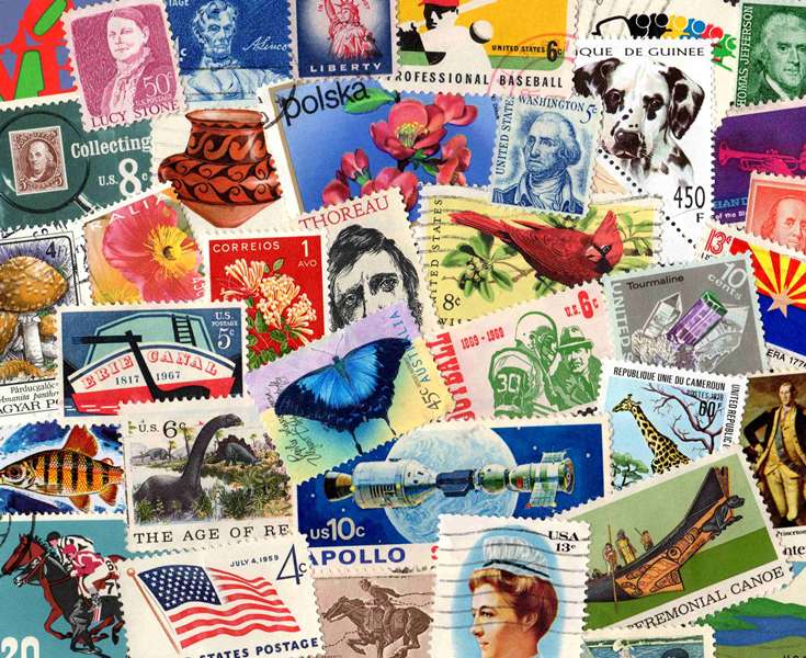 Kolaż znaczków puzzle online