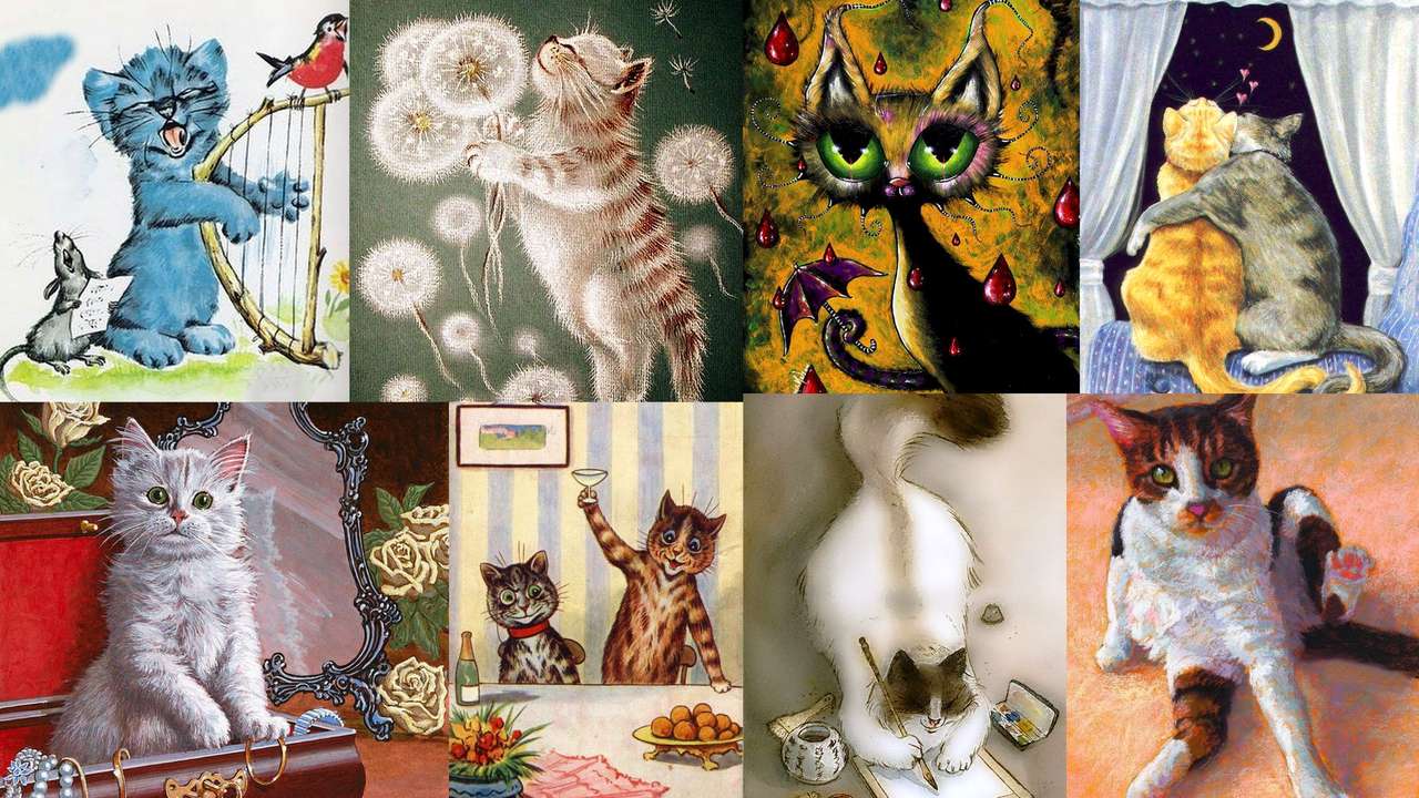 Koty i kotki puzzle online ze zdjęcia