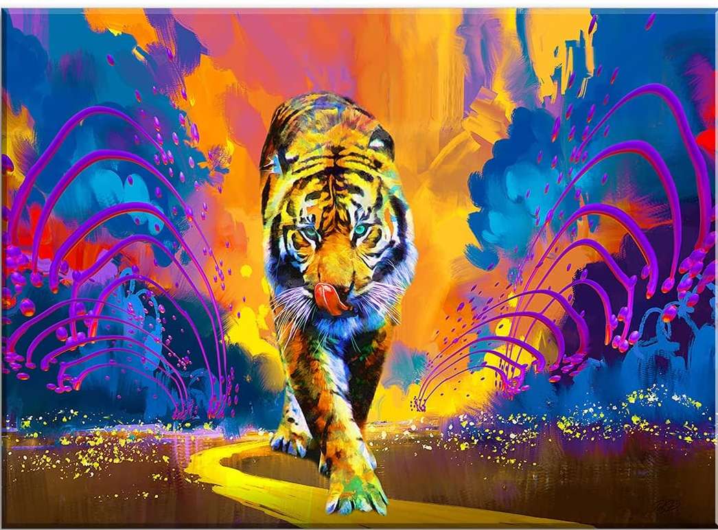 Neonowy Tygrys puzzle online ze zdjęcia