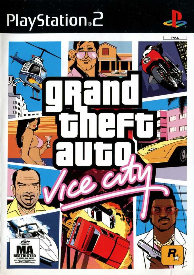 Grand Theft Auto: Vice City (grafika pudełkowa) puzzle online ze zdjęcia