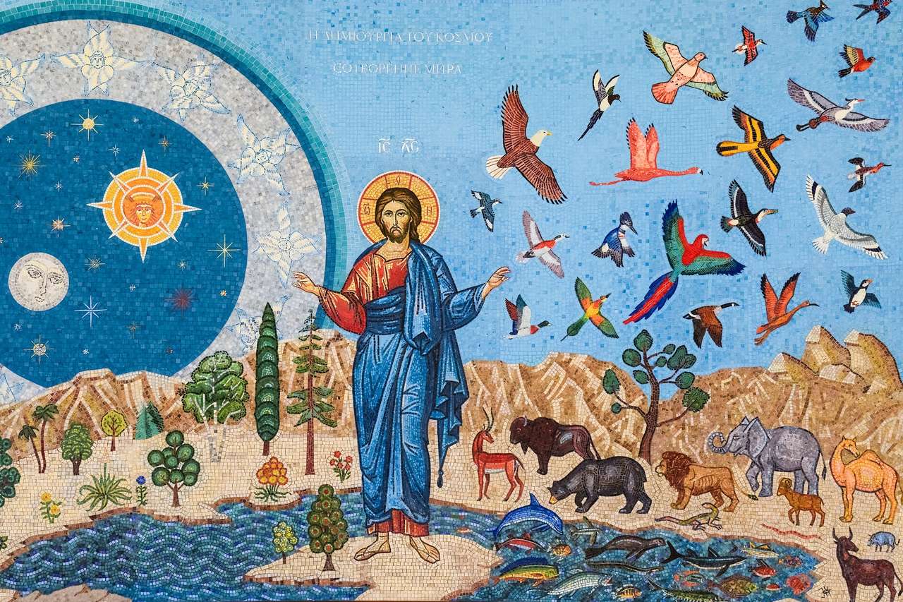 Jezus i stworzenie puzzle online