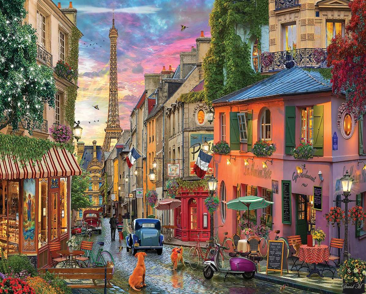 Małe miasto w Paryżu puzzle online ze zdjęcia
