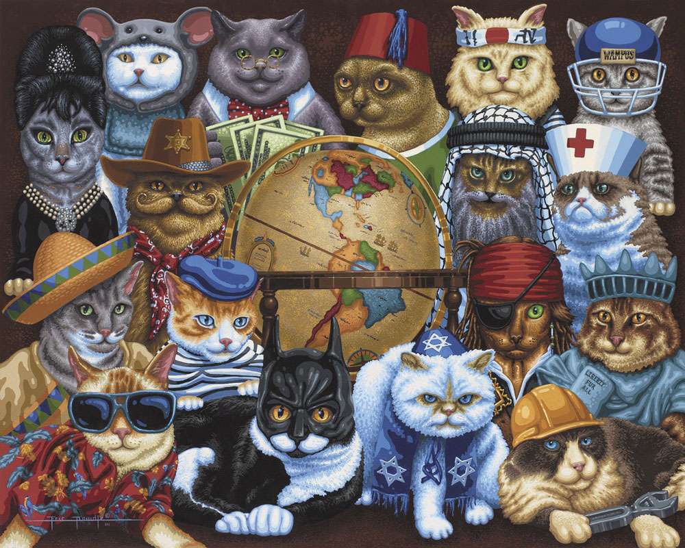 Koty na całym świecie puzzle online ze zdjęcia