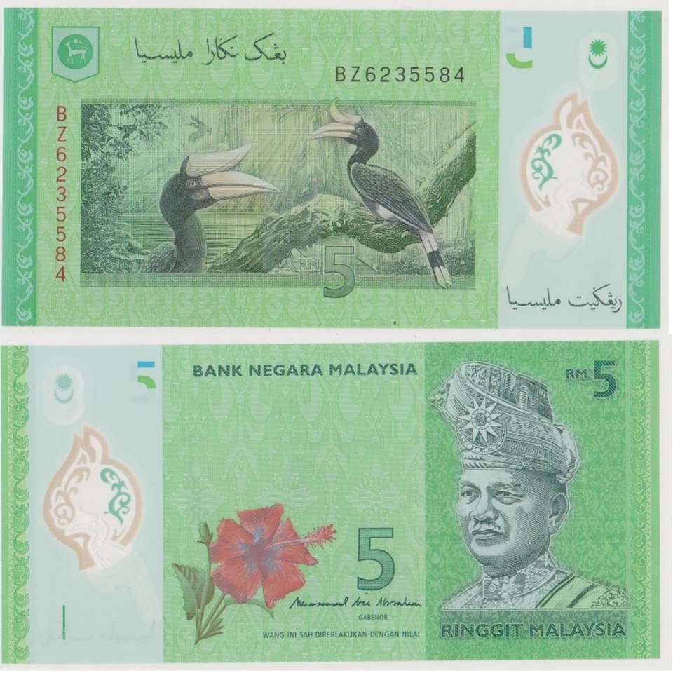 Banknot Rm 5 Malezja puzzle online ze zdjęcia