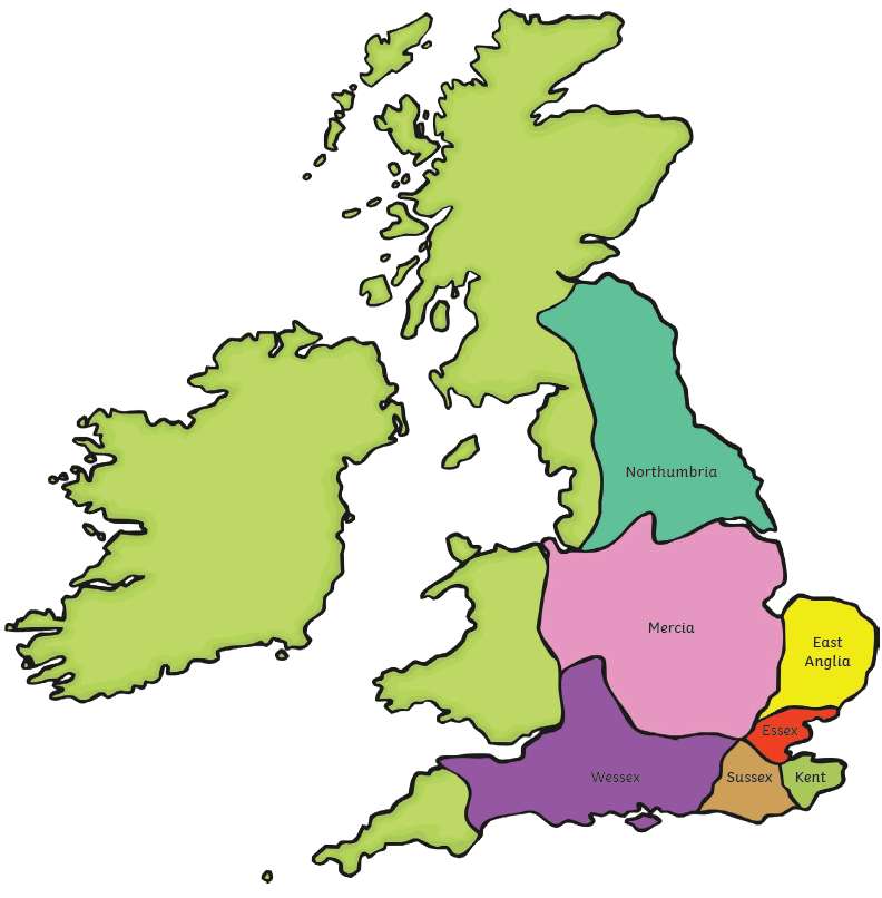 Mapa anglosaska puzzle online ze zdjęcia