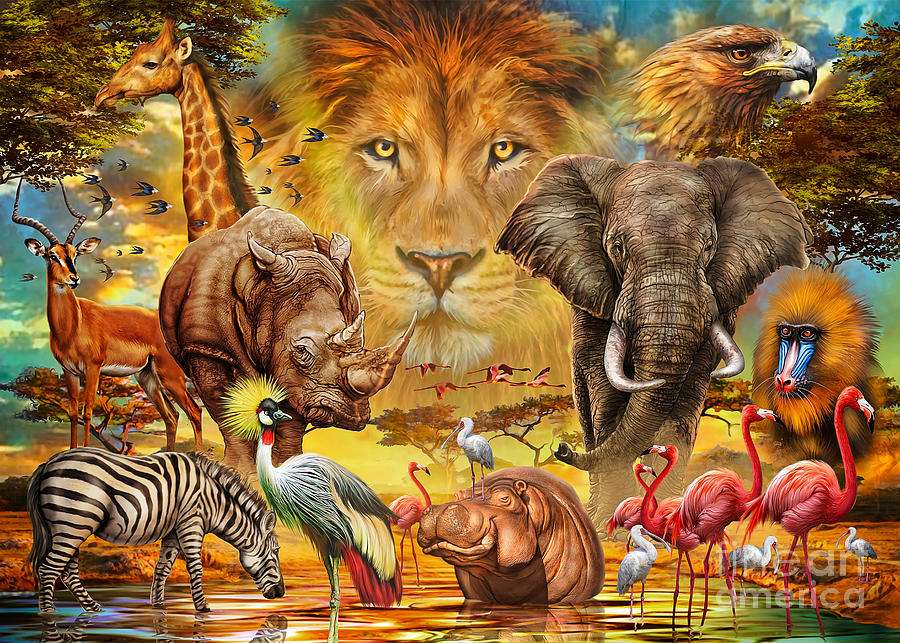 Zwierzęta gromadzą się razem puzzle online