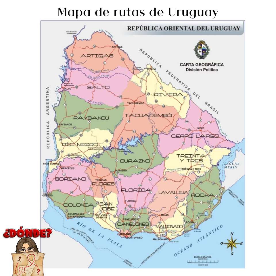 Mapa dojazdu do Urugwaju puzzle online
