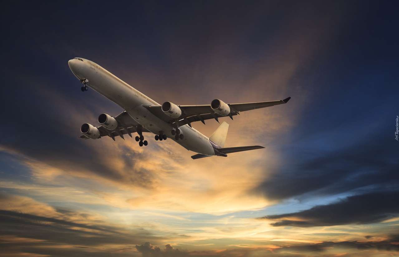 Samolot w przestworzach puzzle online ze zdjęcia