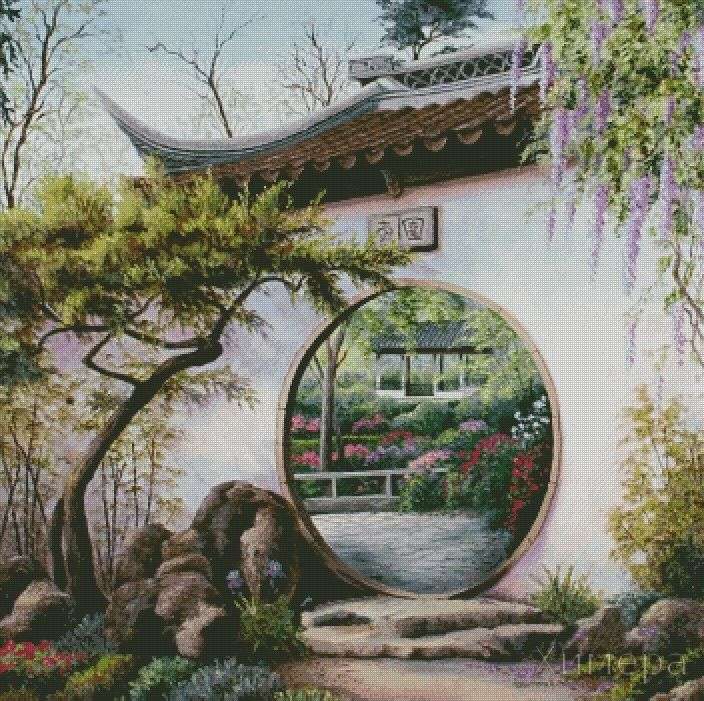 Chiński ogród puzzle