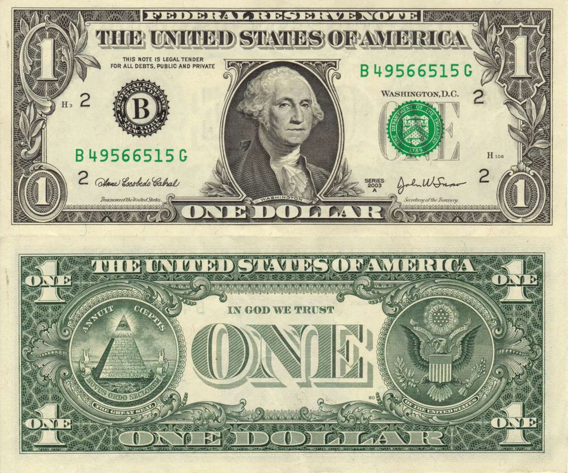 banknoty dolarowe puzzle online ze zdjęcia