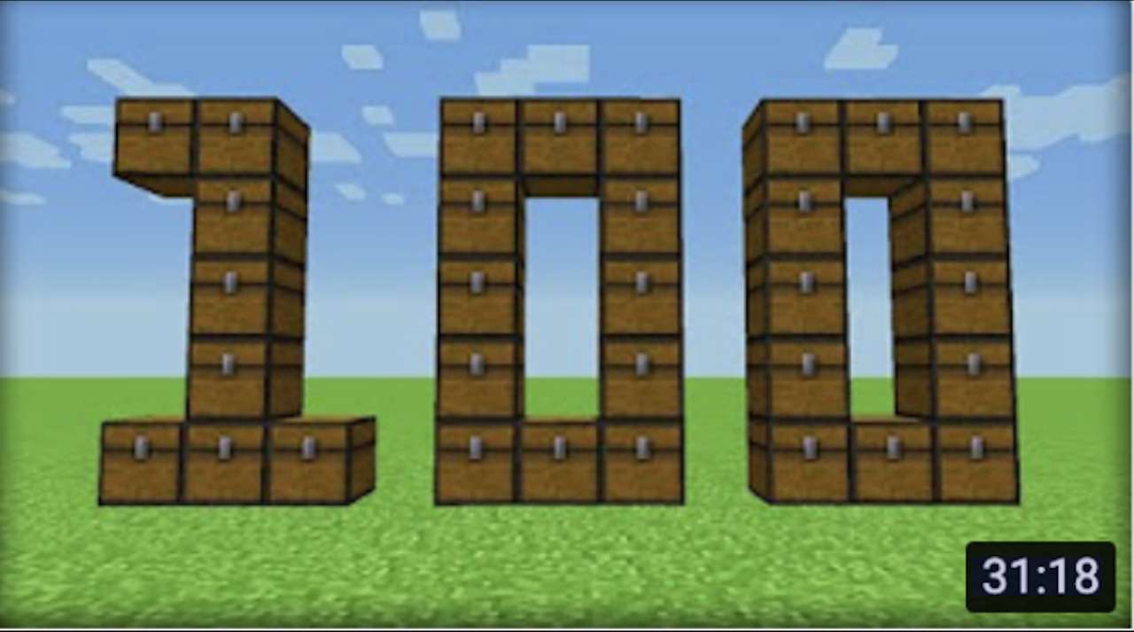Minecraft 100 puzzle online ze zdjęcia