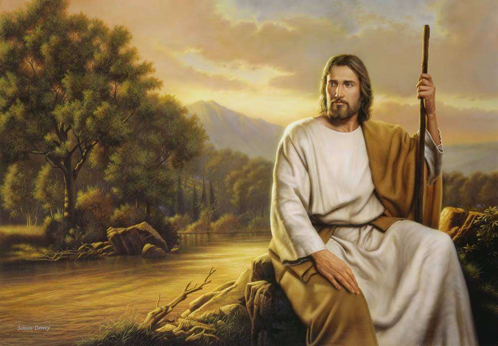 Jezus siedzi samotnie, aby się modlić puzzle
