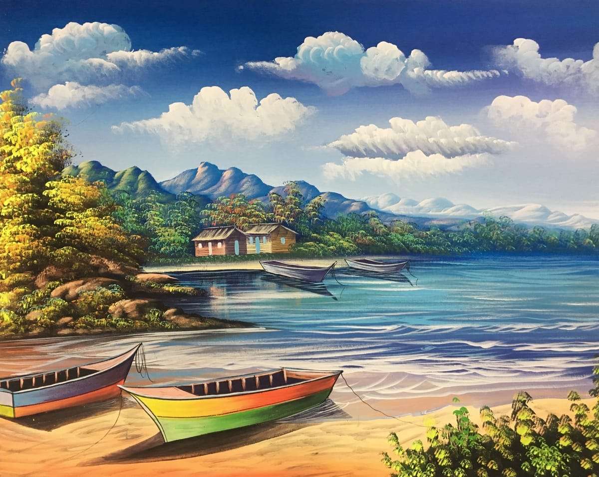 Malowanie na plaży puzzle online