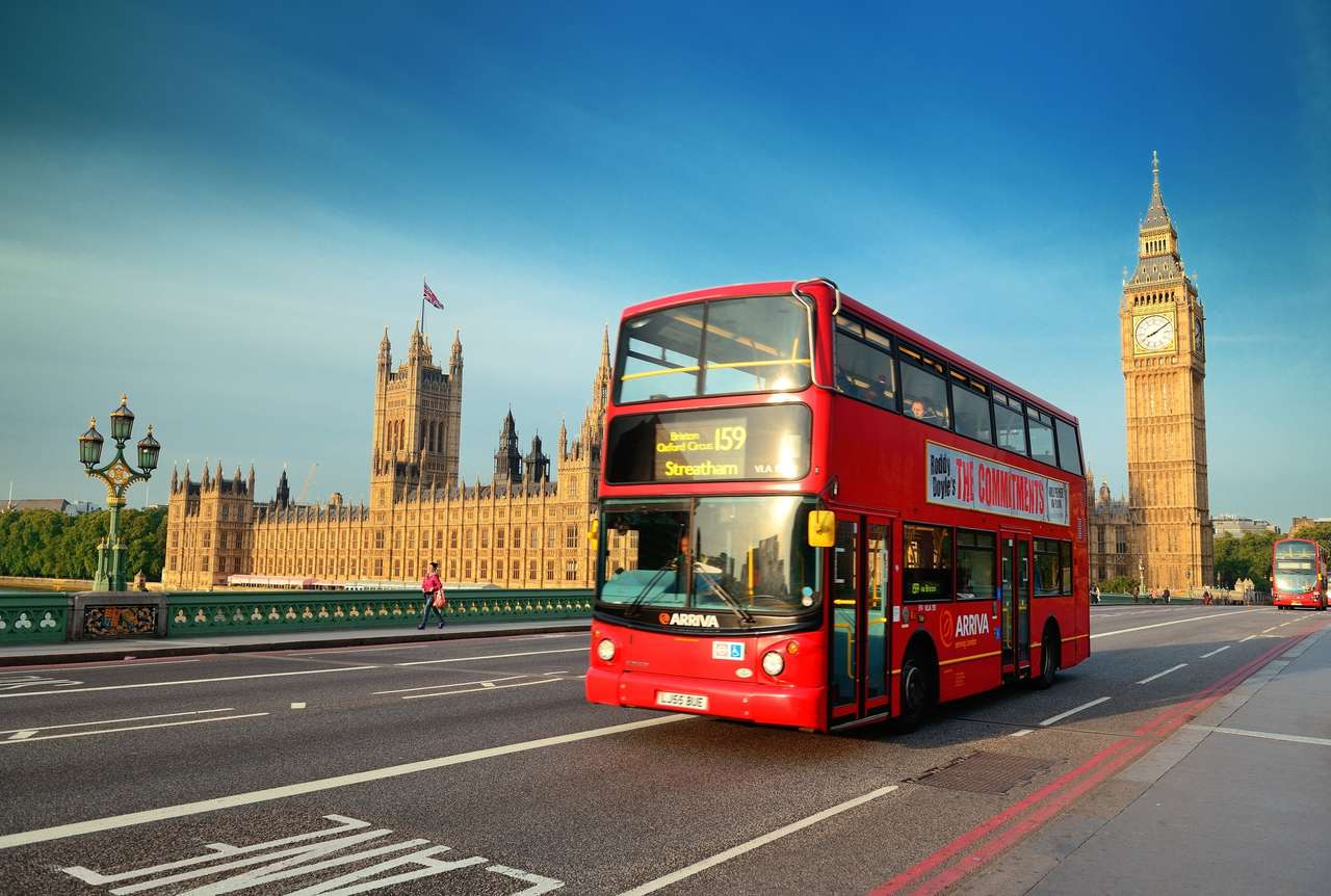 Londyn czerwony autobus puzzle online ze zdjęcia
