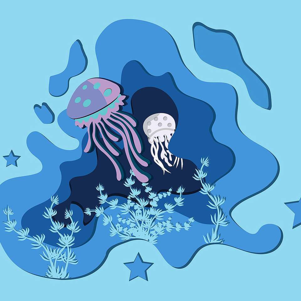 Meduza w morzu puzzle online ze zdjęcia