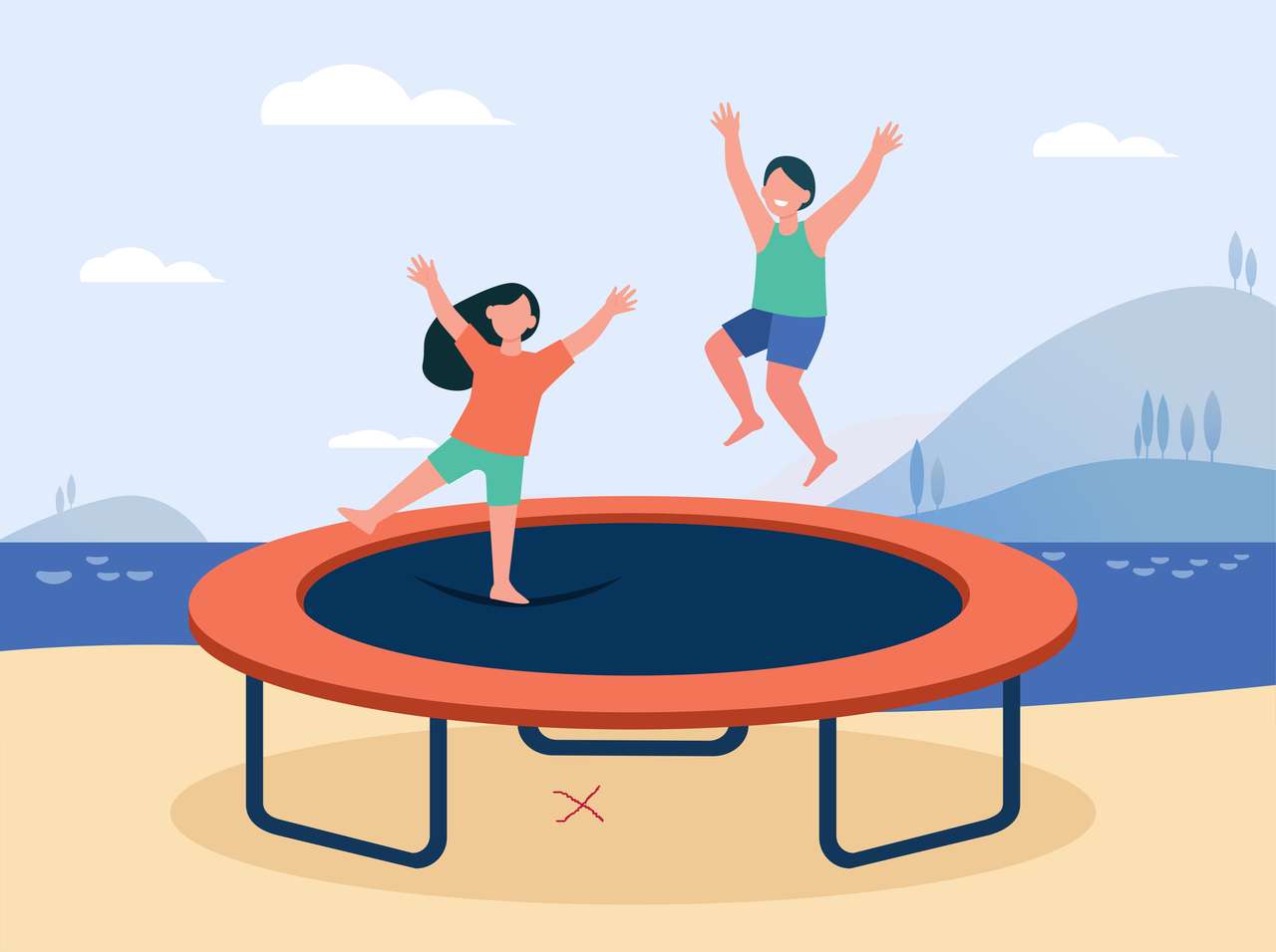 Trampolina puzzle online