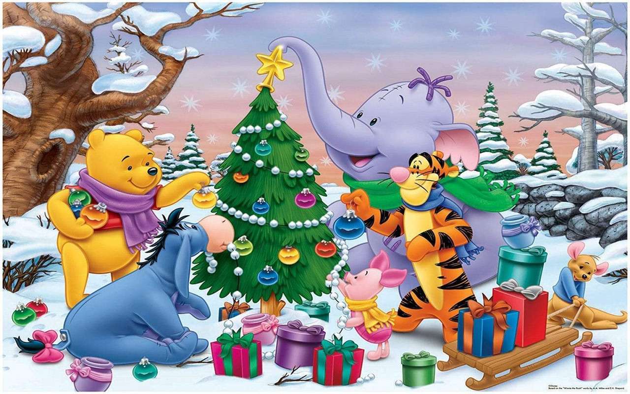 -Kubuś-Puchatek-Boże Narodzenie-Disney-Boże Narodzenie-tapeta puzzle