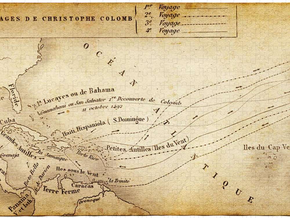 Mapa Kolumba puzzle online ze zdjęcia