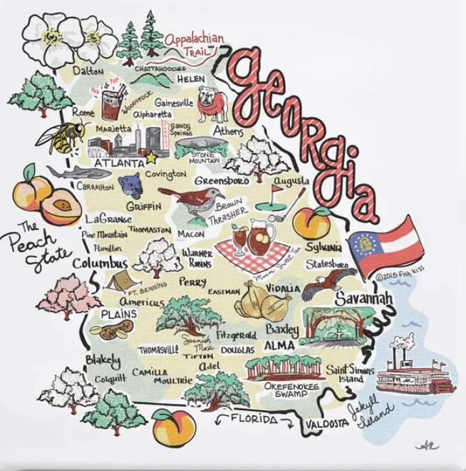 Mapa obrazkowa Gruzji puzzle online