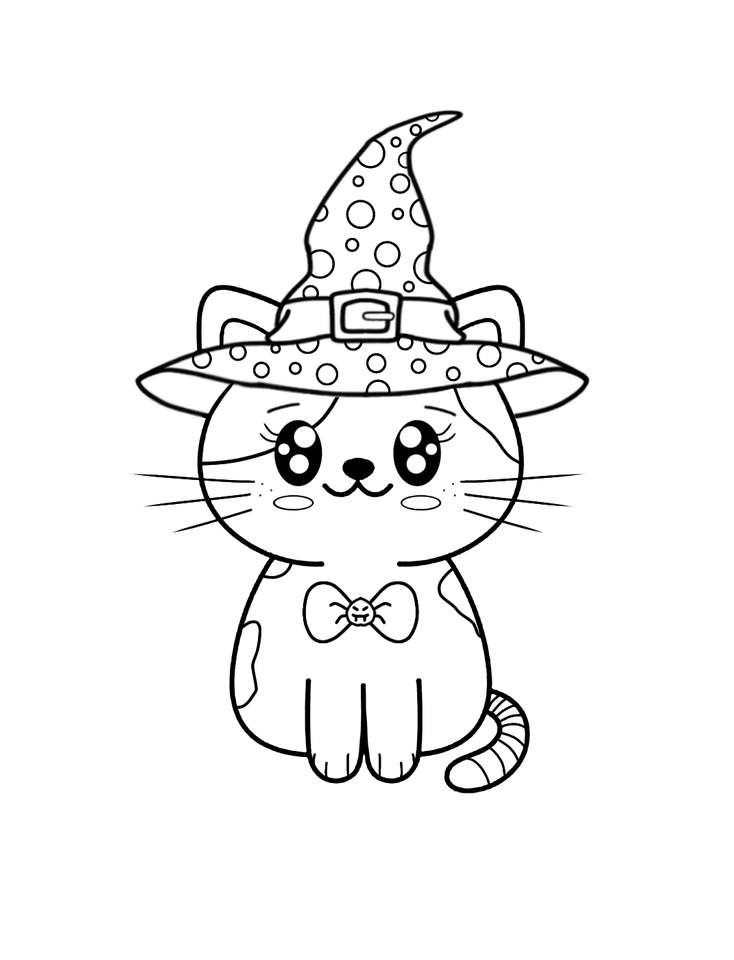 halloweenowy kot słodki i kawaii puzzle online
