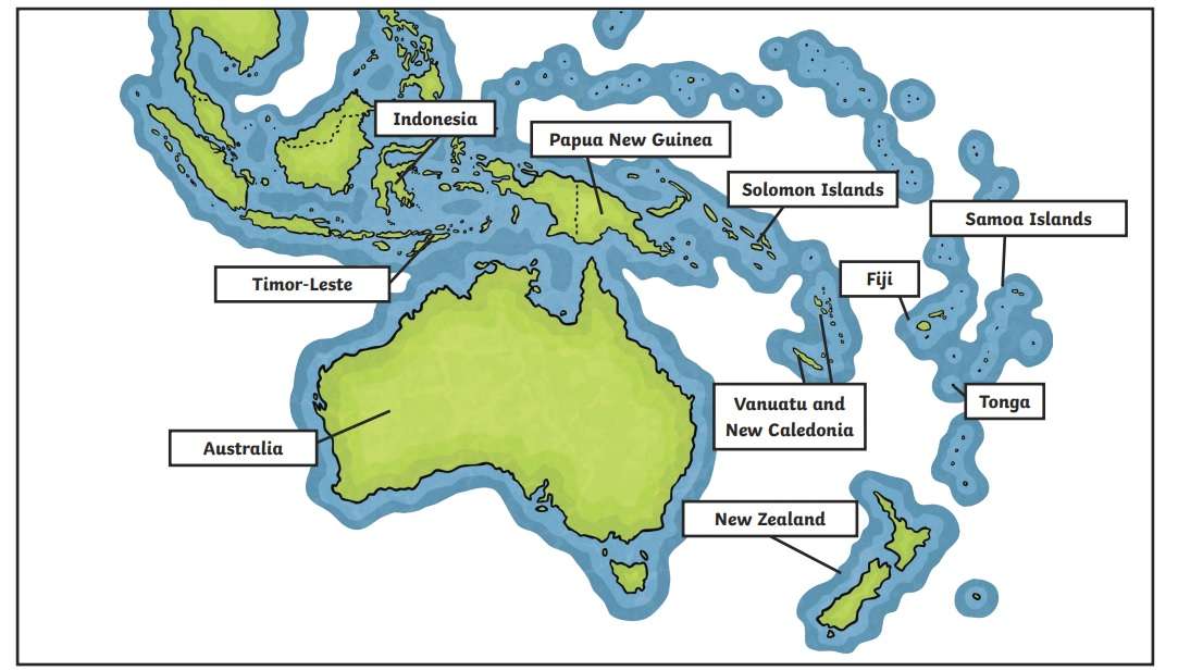 Sąsiedzi Australii puzzle online ze zdjęcia